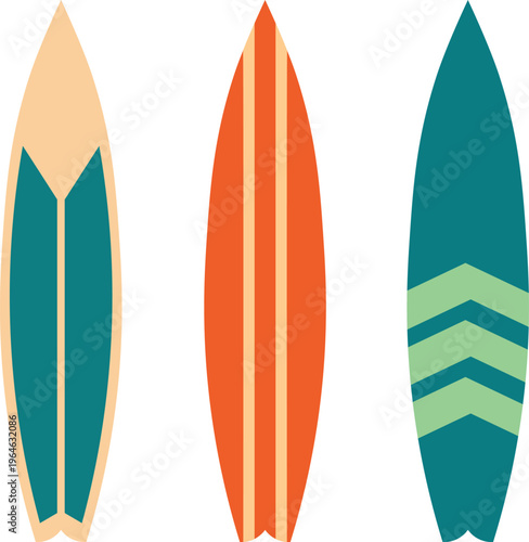 Surfboard Icon Flat Design Water Sports Vector Illustration
