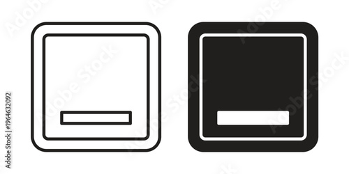 Window Minimize icons vector silhouette set. thin line icon pack.