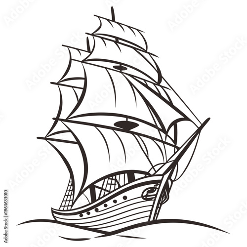 ship vector tattoo design silhouette illustraiton