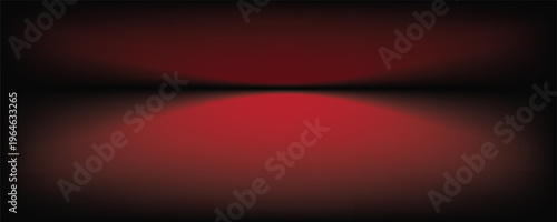 Abstract gradient podium background. Empty red 3D studio background. Clean scene for product presentation mockup template. eps 10