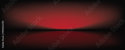 Abstract gradient podium background. Empty red 3D studio background. Clean scene for product presentation mockup template. eps 10