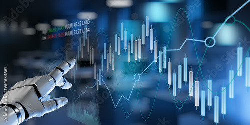 Konstfotografi Digital Financial Trading Dashboard with Artificial Intelligence for Market Trend Analysis