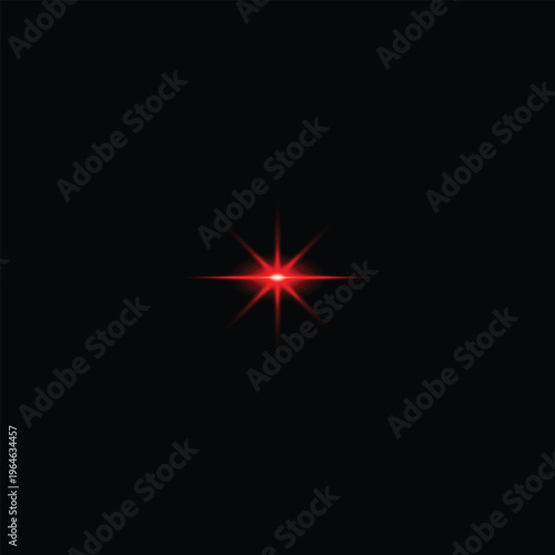 Red Lens Flare Starburst On Black Background light