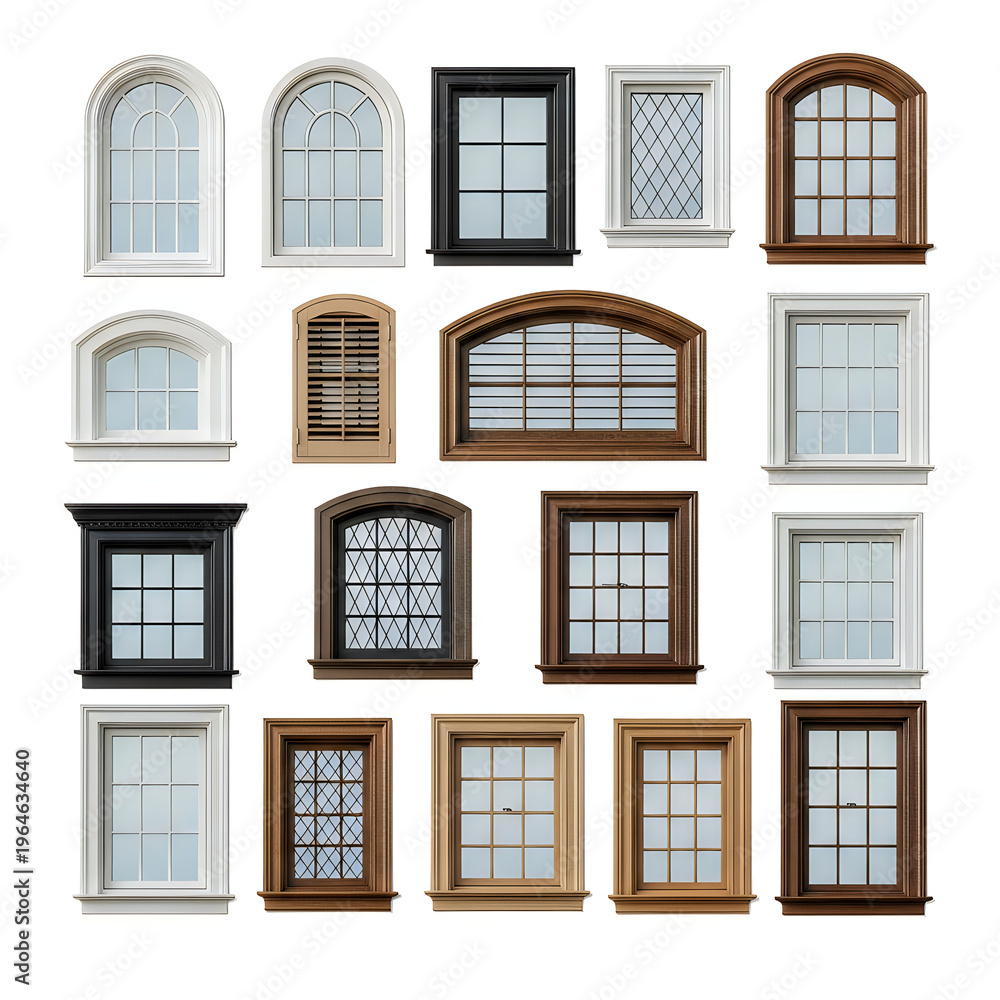 Obraz premium Collection of various window types and designs