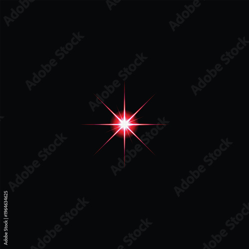 Red Starburst Light Effect On Black Background glow