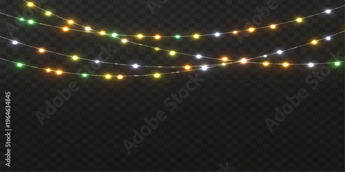 Christmas tree with glowing lights in a city at night