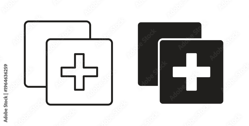 Fototapeta premium Add apps icons linear icon. Line with Editable stroke. monochrome icon