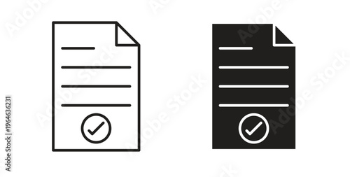 Accept document icons linear icon. Line with Editable stroke. monochrome icon