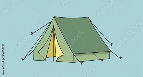 blue tent on a white background