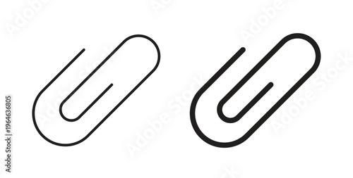 Attachment clip icons linear icon. Line with Editable stroke. monochrome icon