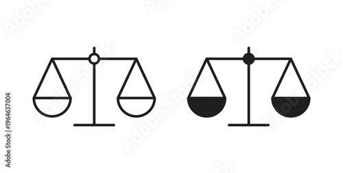 Balance scale icons linear icon. Line with Editable stroke. monochrome icon