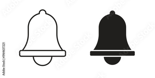 Bell ring icons linear icon. Line with Editable stroke. monochrome icon