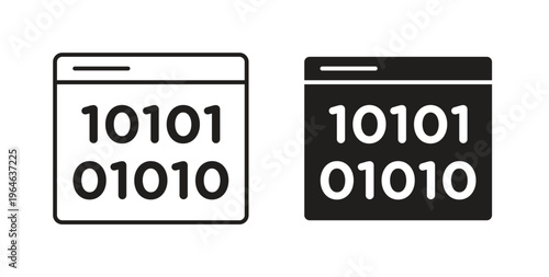 Binary code icons linear icon. Line with Editable stroke. monochrome icon