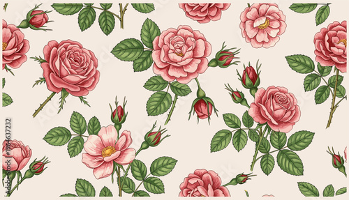 seamless pattern with roses feminine ornate repeat tile rose textile ornament romantic elegance luxury fabric