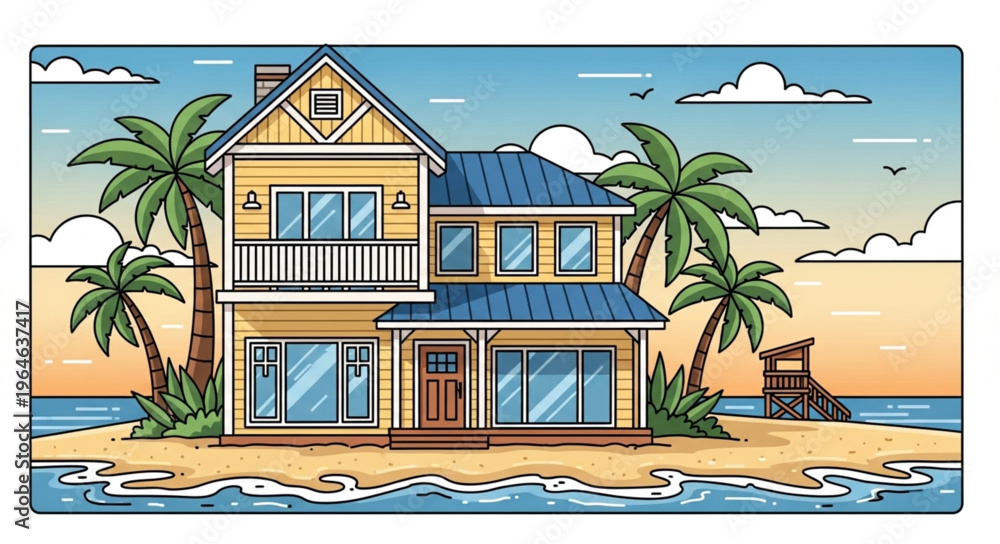 Obraz premium house on the beach