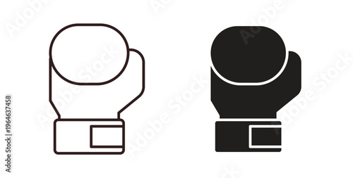 Boxing glove icons linear icon. Line with Editable stroke. monochrome icon