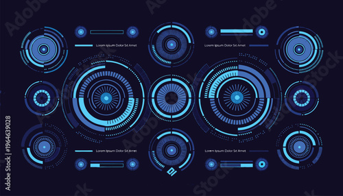 Abstract music background with a black stereo speaker vector illustration featuring digital audio technology icons and media player interface design