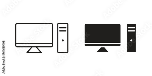 Computer icons linear icon. Line with Editable stroke. monochrome icon