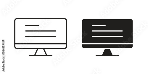 Computer screen icons linear icon. Line with Editable stroke. monochrome icon