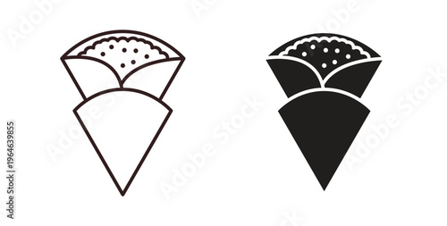 Crepe icons linear icon. Line with Editable stroke. monochrome icon