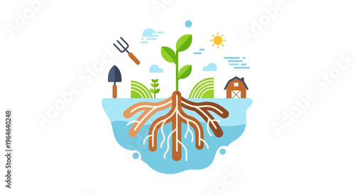 Sustainable Agriculture: Plant Growth, Root System, Farming & Nurturing Environment