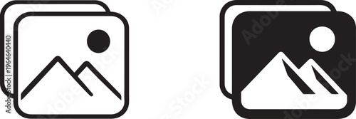 Image icon in clean outline style, editable vector for gallery, media, web, and app interface use
