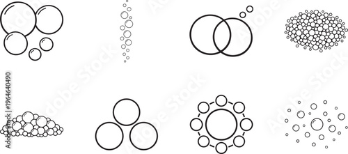 Bubbles line editable icons set with clean outline style, scalable vector for UI, web, and apps
