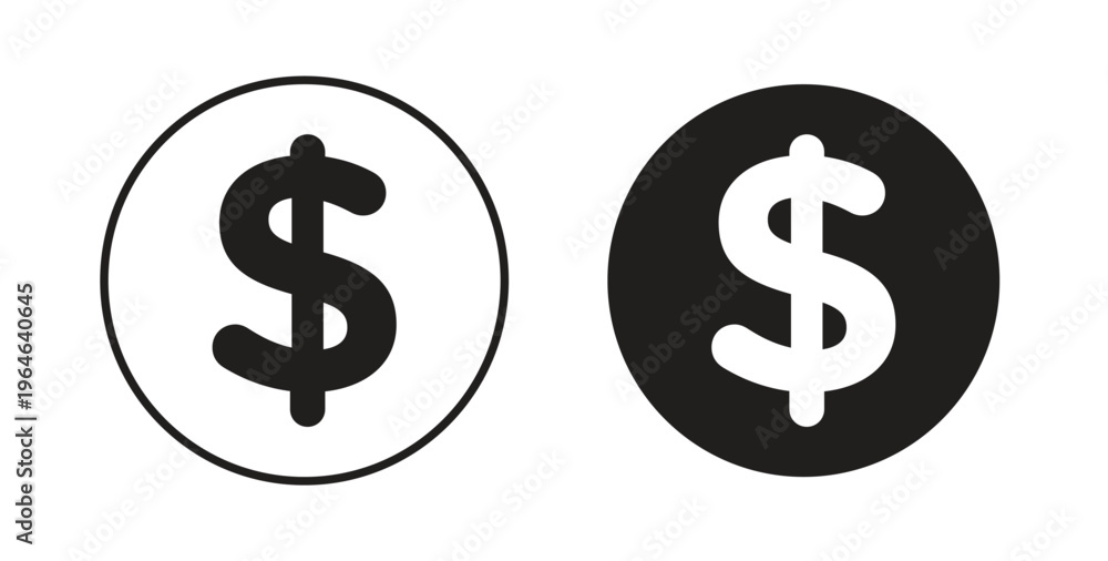 Fototapeta premium Dollar icons linear icon. Line with Editable stroke. monochrome icon