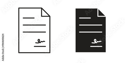 Document signed icons linear icon. Line with Editable stroke. monochrome icon