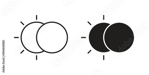 Eclipse icons linear icon. Line with Editable stroke. monochrome icon
