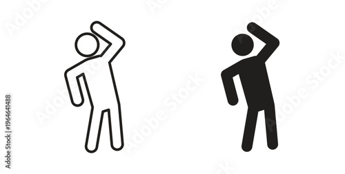 Fitness exercise icons linear icon. Line with Editable stroke. monochrome icon