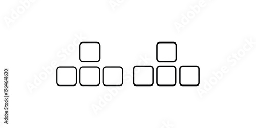 Minimalistic squares vector icon set. simple geometric shapes for design, education, or game elements. basic outline illustrations