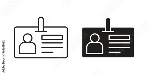 ID badge icons linear icon. Line with Editable stroke. monochrome icon