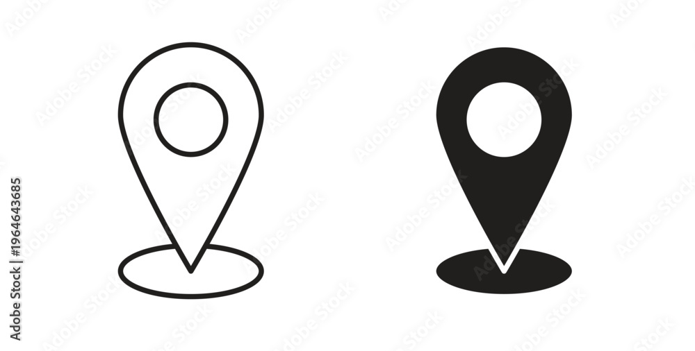 Fotografie Map marker icons linear icon