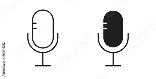 Microphone icons linear icon. Line with Editable stroke. monochrome icon