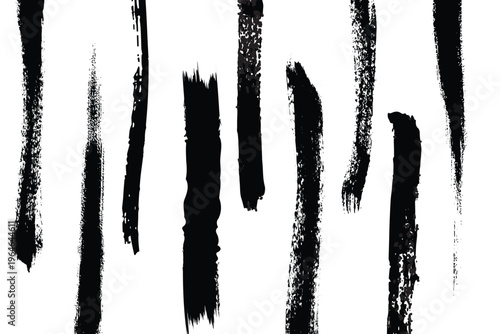 Abstract brush stroke art with black vertical lines