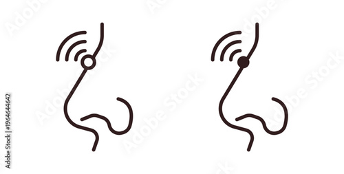 Nose pain icons linear icon. Line with Editable stroke. monochrome icon
