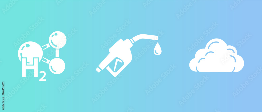 Obraz premium Hydrogen Fuel and Cloud Computing