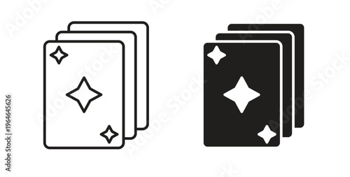 Playing cards icons linear icon. Line with Editable stroke. monochrome icon