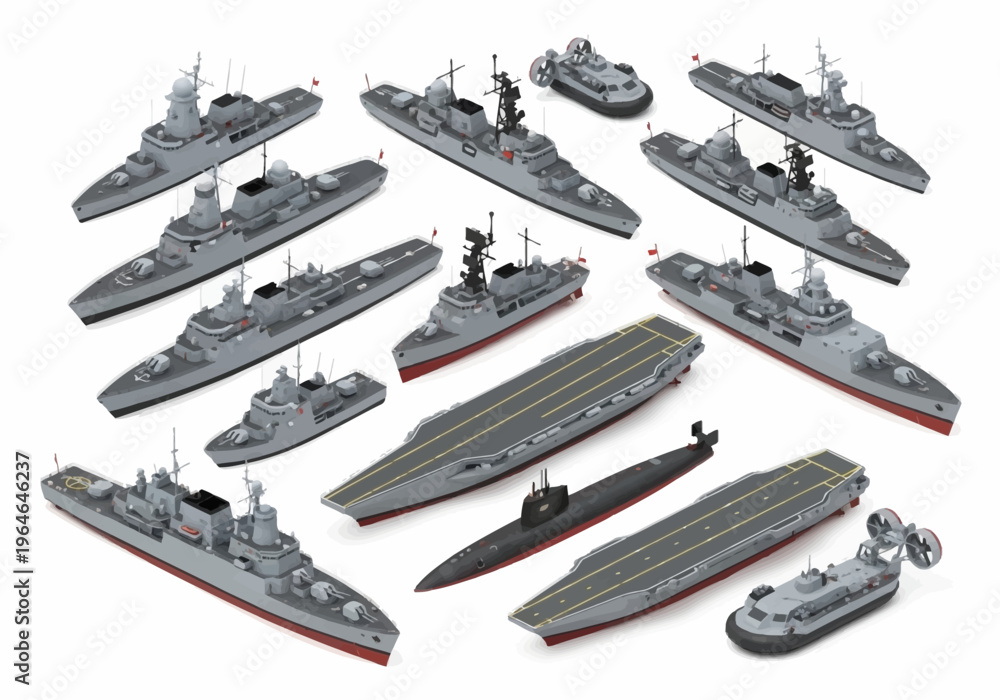 Ταπετσαρία Modern Naval Fleet Collection with Aircraft Carriers, Destroyers, Submarine, and