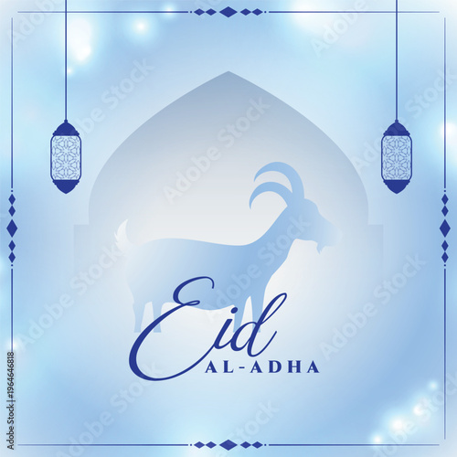 Eid Al Adha Mubarak Social Media Post Illustration Design Template