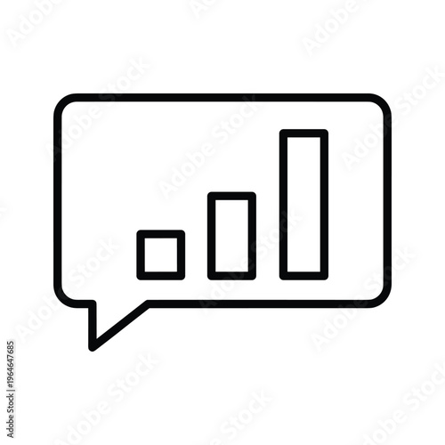 Speech bubble containing three progressively larger rectangular boxes with rounded corners inside it symbolizing hierarchy or organization