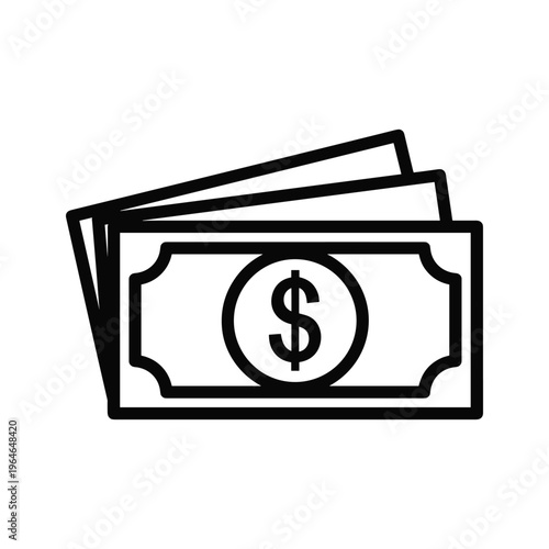 Stack of currency bills featuring a prominent dollar sign symbol, emphasizing financial value and economic transactions