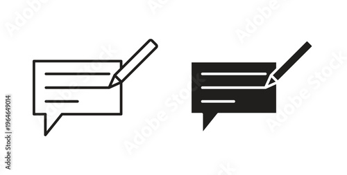 Write comment icons linear icon. Line with Editable stroke. monochrome icon