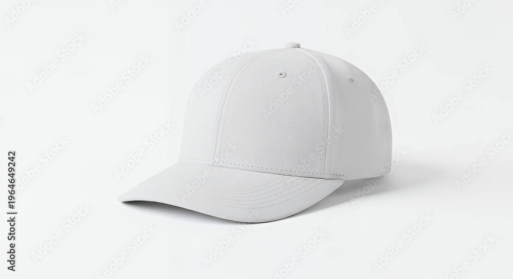 Fototapeta premium White snapback mockup on isolated white background hat mockup mockup cap hat template fashion clothing baseball front sport isolated blank