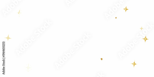 A sparse scattering of golden star shapes on a white background