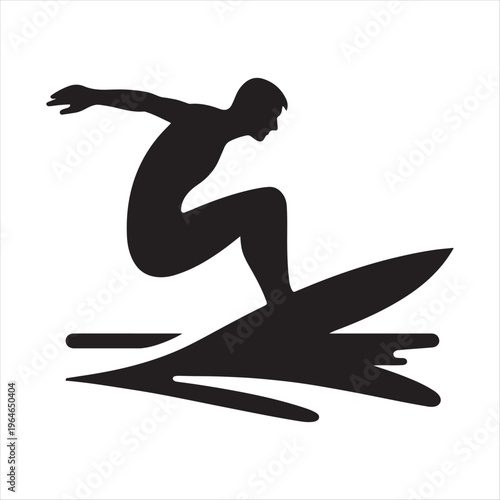 surfer vector silhouette clip art logo design concept illustration idea