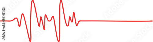 Red continuous line resembling irregular heartbeat or sound wave pattern waveform