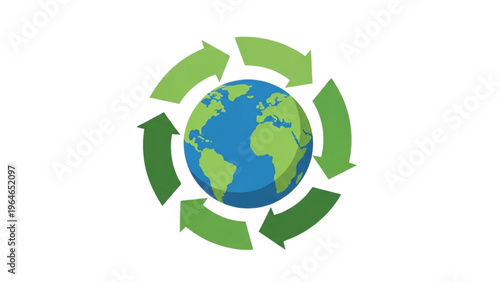 Global recycling concept illustration showcasing environmental sustainability and eco-friendly practices for a healthier planet