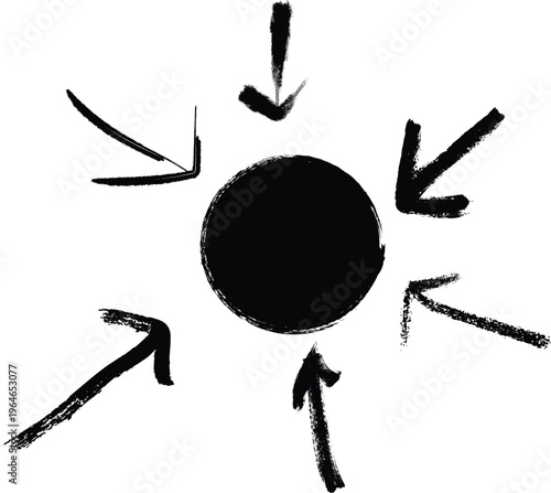Grange simple black sun symbol with radiating arrows 